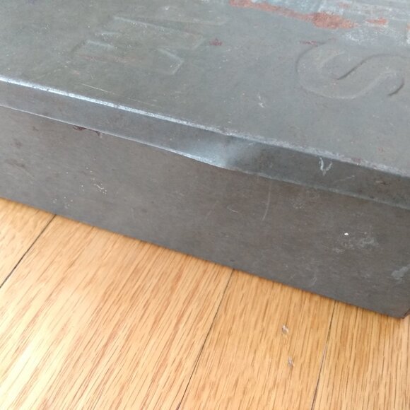 Antique 1800s Biscuit Tin Christie's Zephyr Cream Sodas Rusty Shabby Box Vintage - Picture 8 of 14